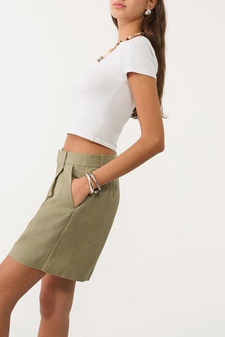 Short taille haute - Kaki