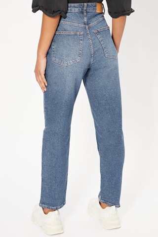 Jean mom taille haute Bleu