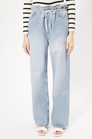 Jean droit taille haute Ciel