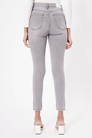 Jean skinny 7/8 taille haute Gris clair