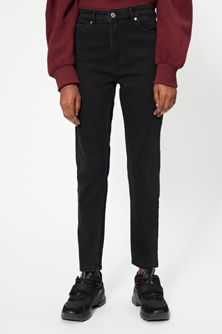 Jean slim taille haute Noir