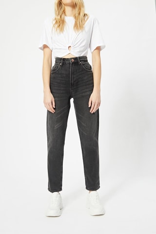 Jean mom taille haute Anthracite