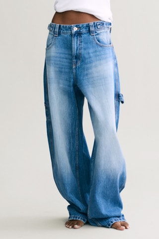 Jeans wide balloon - Celeste