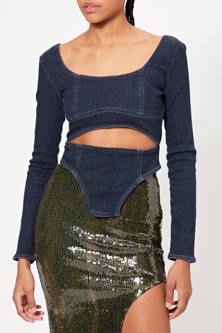 Top en jean - Bleu marine
