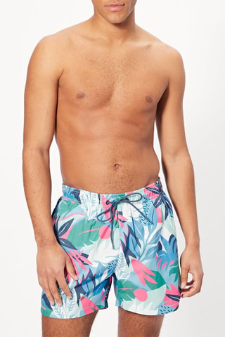 Short de bain Fuchsia et ciel