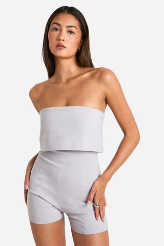 Tuta corta bustier - Grigio