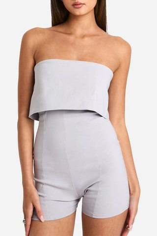 Tuta corta bustier - Grigio