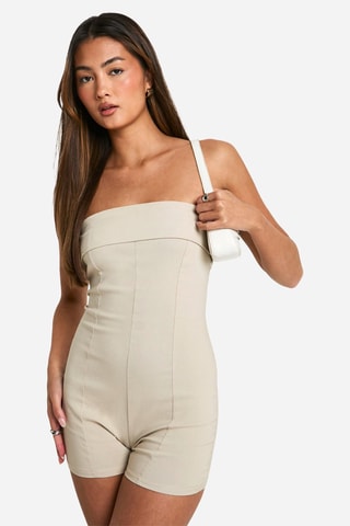 Tuta corta bustier - Ecrù