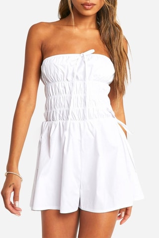 Tuta corta bustier - Bianco