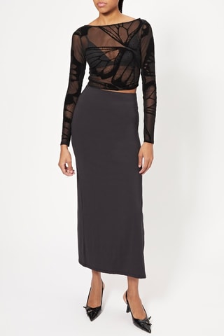 Jupe longue taille haute - Noir
