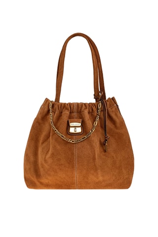 Suède Leren Trendy Handtas Cristina - Camel