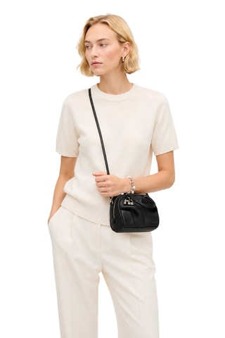 Sac bandoulière en cuir Micro Bauletto - Noir