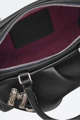 Sac bandoulière en cuir Micro Bauletto - Noir