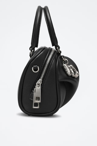 Sac bandoulière en cuir Micro Bauletto - Noir