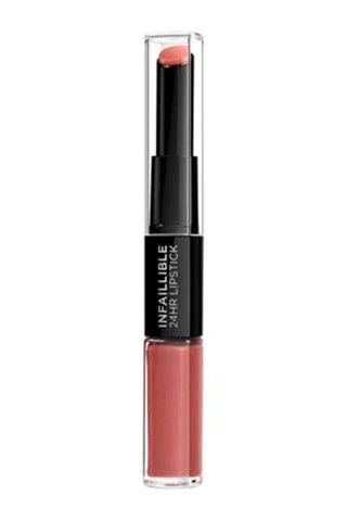 Rouge à lèvres longue tenue Infaillible 24H Duo - 404 Corail Constant - 10 g