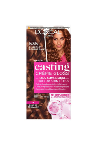 Coloration cheveux crème gloss Casting - 535 chocolat beurre salé