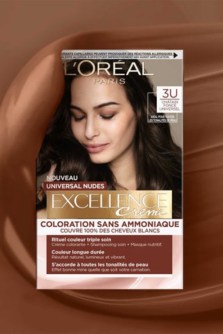 Coloration permanente Excellence Crème Universal Nudes - 3U Châtain foncé universel - Cheveux normaux