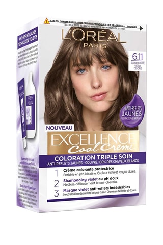 Coloration permanente Triple Soin Cool Crème - 6.11 Blond foncé ultra cendré - Cheveux normaux