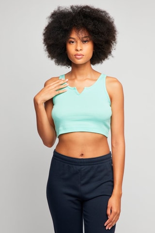 Crop top - Turquoise - Blanc, rouge et violet