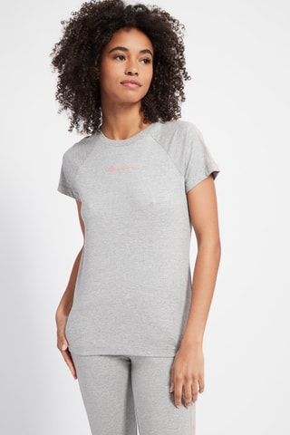 T-shirt - Gris clair chiné - Orange et gris