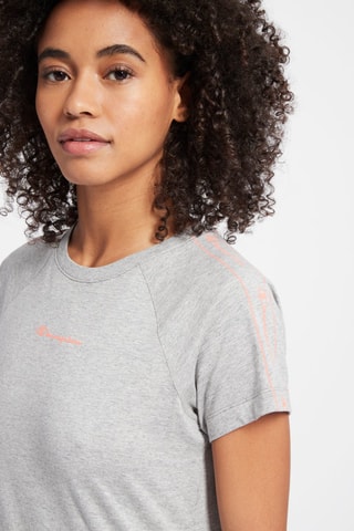 T-shirt - Gris clair chiné - Orange et gris
