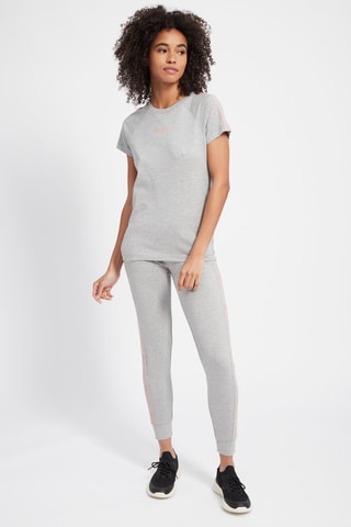 T-shirt - Gris clair chiné - Orange et gris
