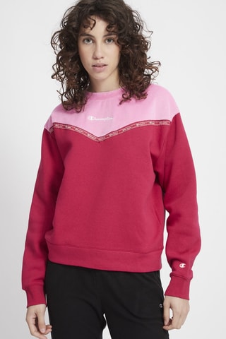 Sweat bi-matière - Fuchsia et rose clair - Blanc et rose