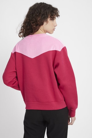 Sweat bi-matière - Fuchsia et rose clair - Blanc et rose