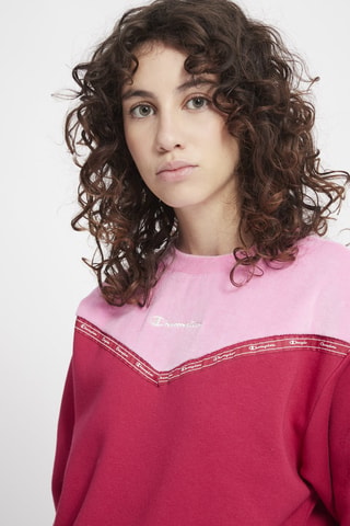 Sweat bi-matière - Fuchsia et rose clair - Blanc et rose