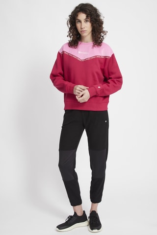 Sweat bi-matière - Fuchsia et rose clair - Blanc et rose