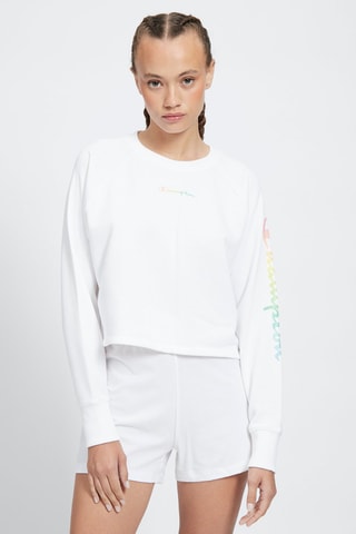 Sweat Color & Logo - Blanc - Blanc, bleu, vert et rose