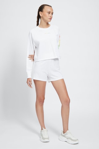 Sweat Color & Logo - Blanc - Blanc, bleu, vert et rose
