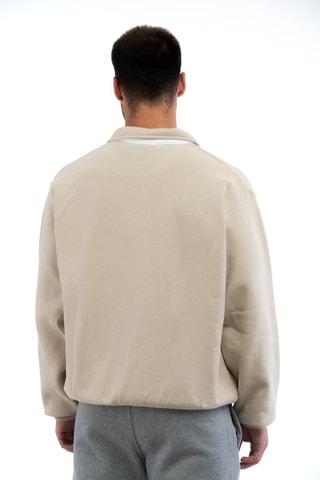Sweat - Beige - Blanc, beige et rouge