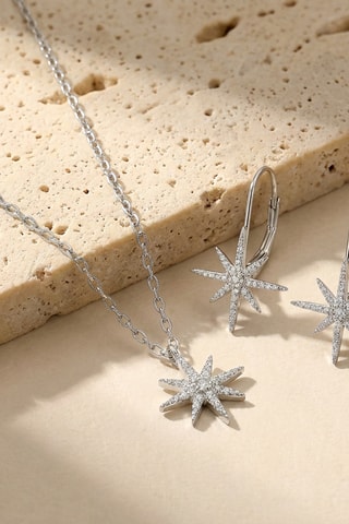 Collier et boucles d'oreilles - Argent et zirconiums