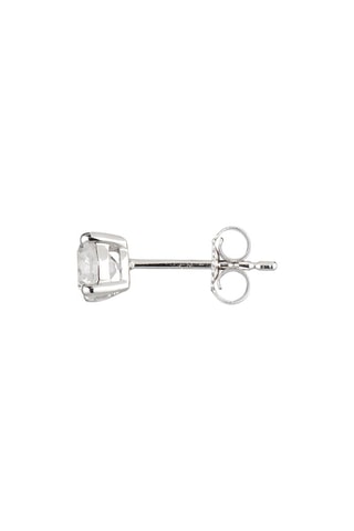 Puces Single diamond - Or blanc et diamants naturels