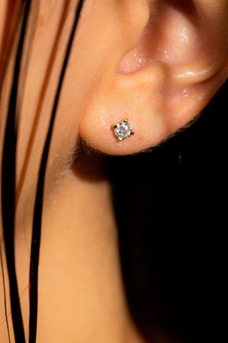 Puces Single diamond - Or jaune et diamants naturels
