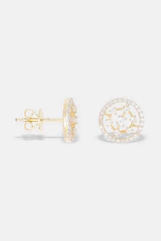 Puces Kamilla - Or jaune, diamants naturels et saphirs