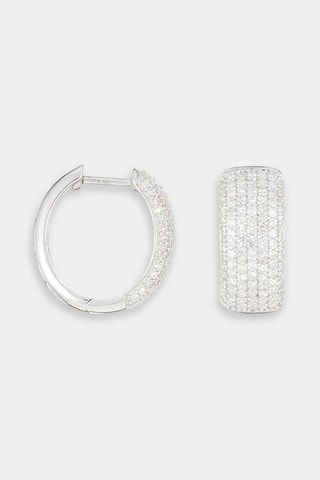 Créoles Carat pavé - Or blanc et diamants naturels