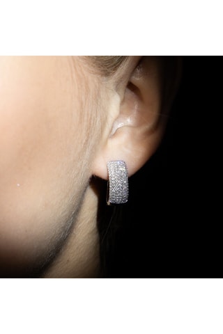 Créoles Carat pavé - Or blanc et diamants naturels