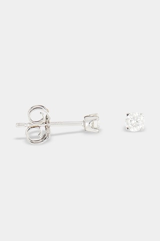 Puces Single Diamond - Or blanc et diamants naturels