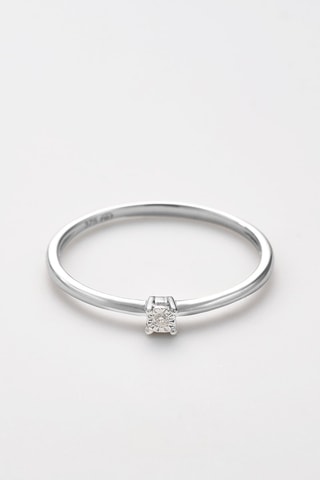 Solitario Pure - Oro bianco e diamante