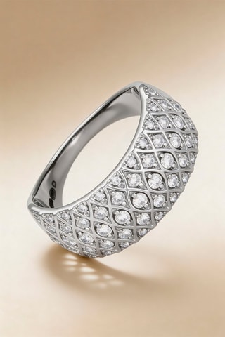 Anello Love Story - Oro bianco e diamanti