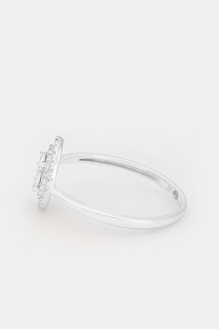 Bague Diamant Central - Or blanc et diamants naturels 0,25 carat