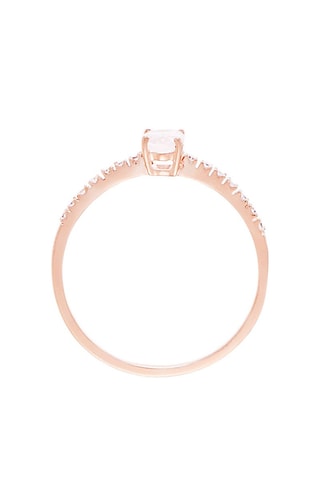 Bague Précieux Quartz - Or rose, diamants naturels et quartz