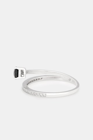 Bague Sannia - Or blanc, diamants naturels et saphir