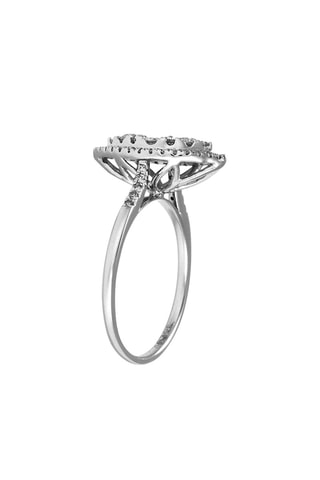 Bague - Or blanc et diamants naturels