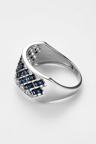 Bague Ophélie - Or blanc, diamants naturels et saphirs