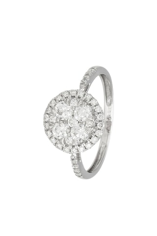 Anello Pompadour - Oro bianco e diamanti naturali