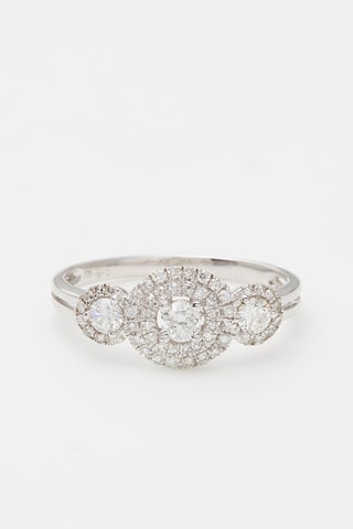 Bague Diadème -  Or blanc et diamants naturels