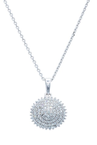 Pendentif - Or blanc et diamants naturels